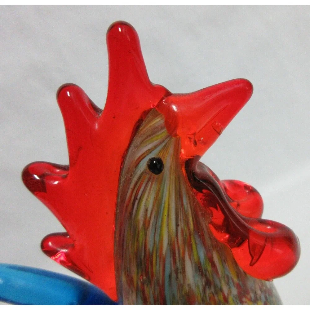 Art Glass ROOSTER Very Colorful Excellent Condition 5.5' TALL - Picture 5 of 6